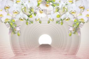 Фотообои Тоннель с ветками орхидеи 3Д