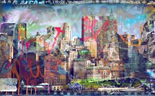 Фреска Город с граффити
