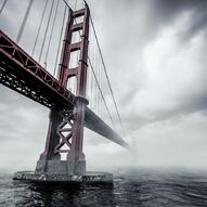 Фотообои Мост Золотые ворота в тумане