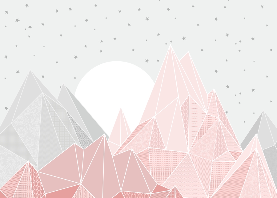 Фреска Полигональные горы зимой