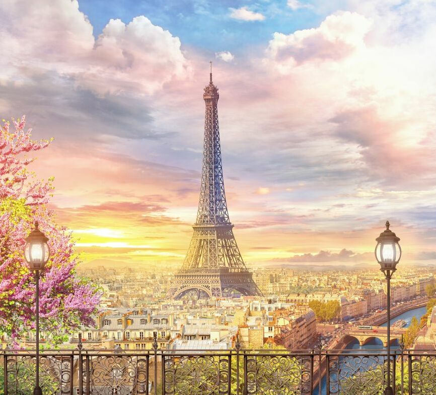 Картина на холсте Эйфелева башня вид на Париж, арт hd0885801