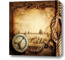 Картина карта и компас