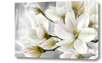 Картина Панно большие белые цветы 3Д