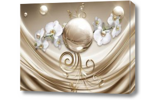 Картина 3D Орхидеи абстракция шар
